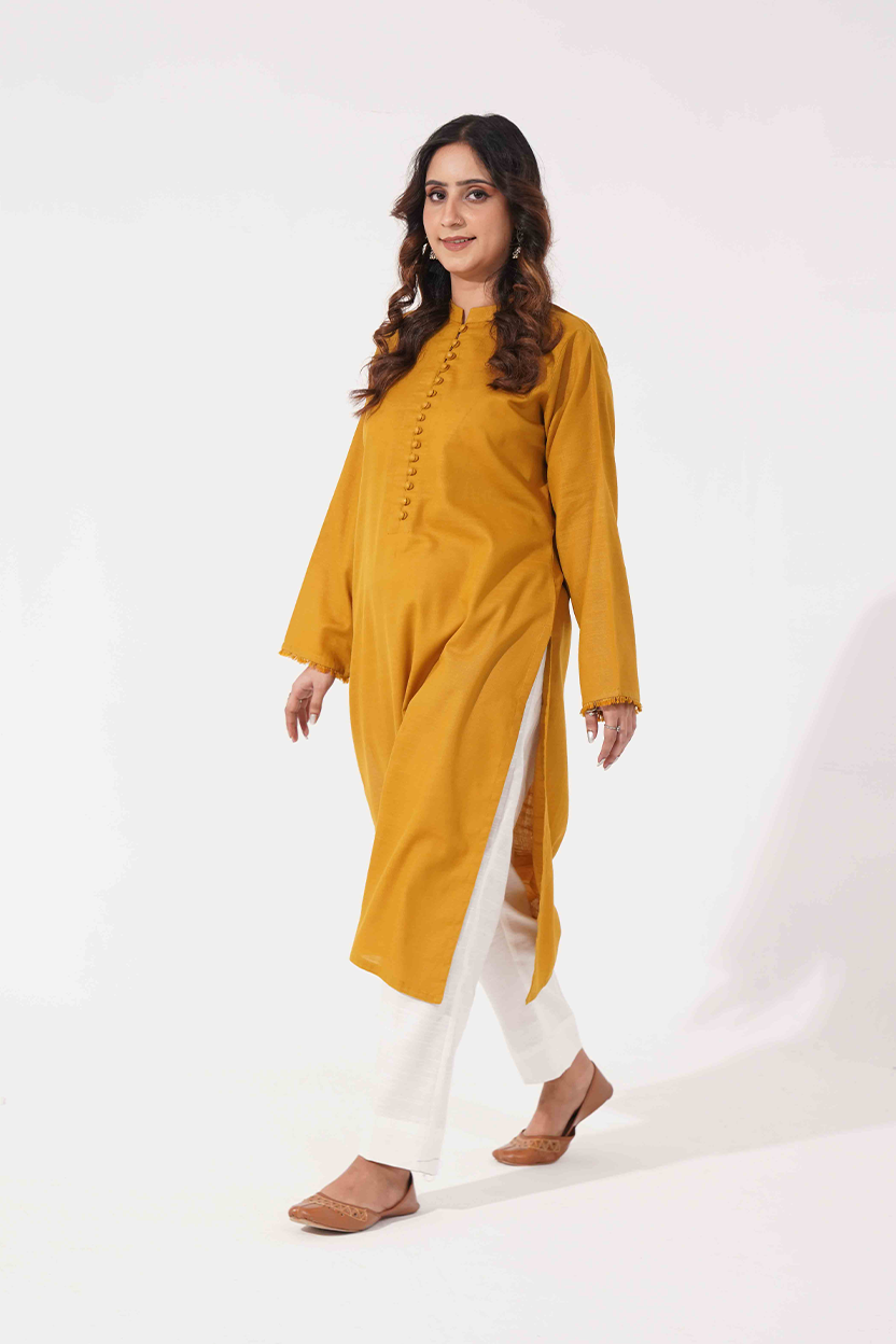 Loopline Kurta - Mustard