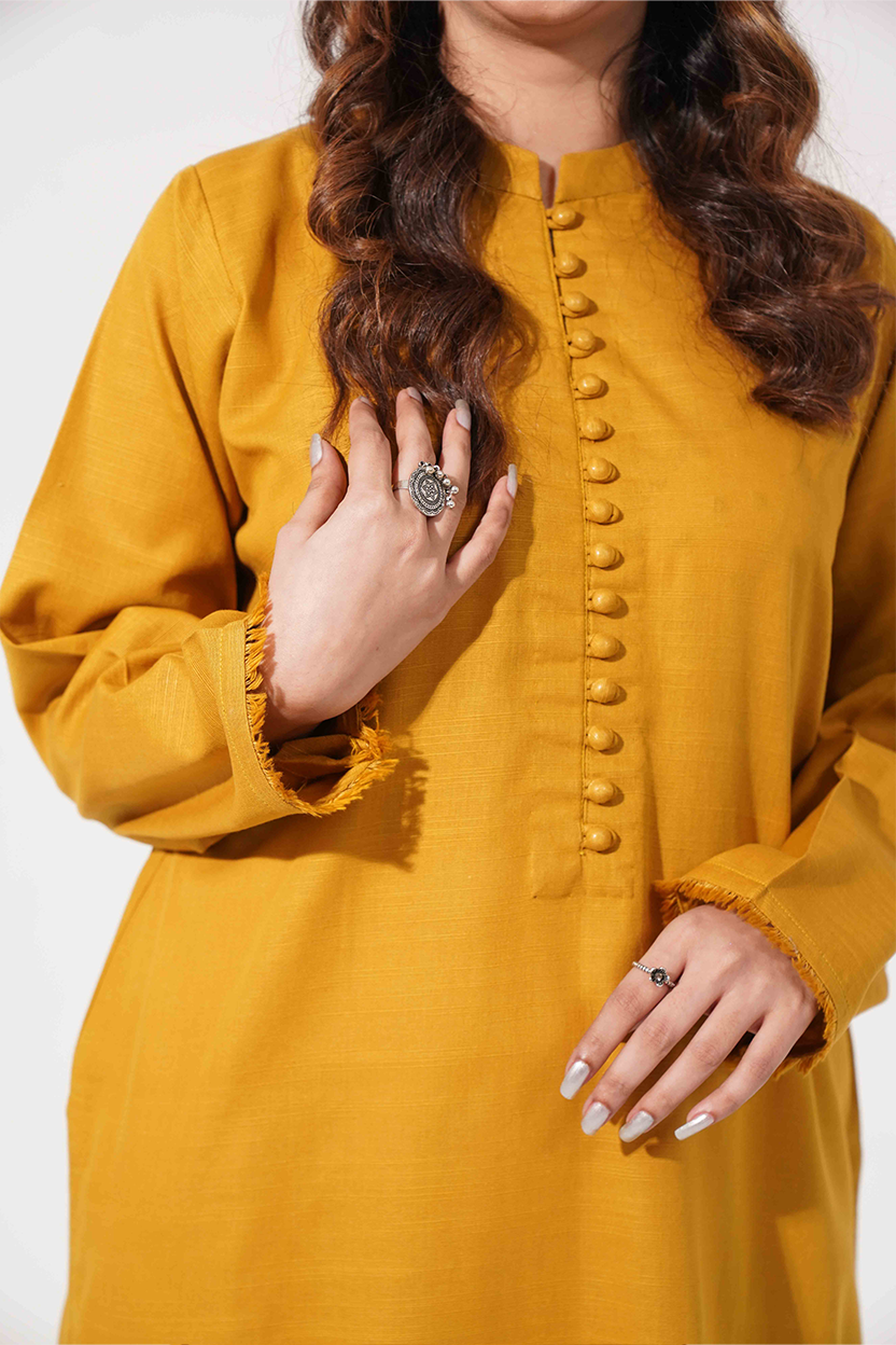 Loopline Kurta - Mustard