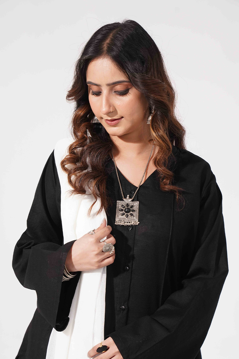 Fold Kurta - Black