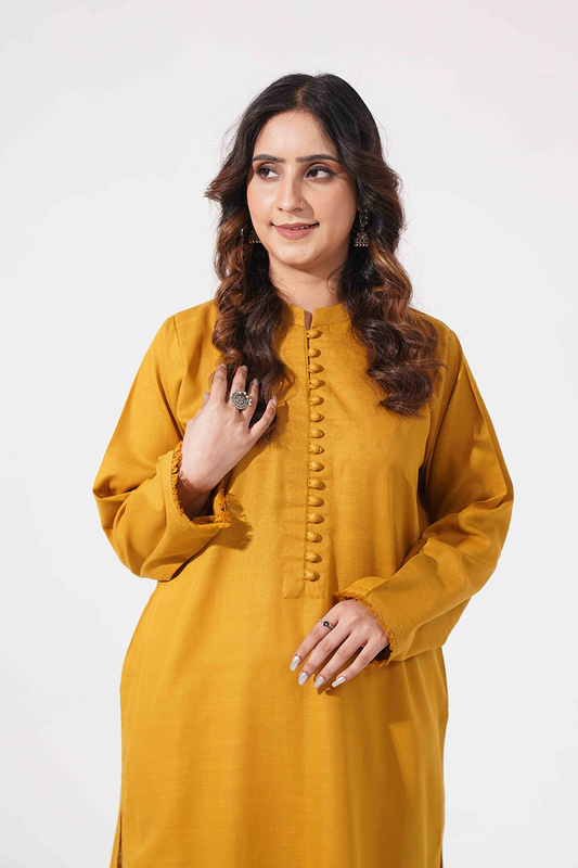 Loopline Kurta - Mustard