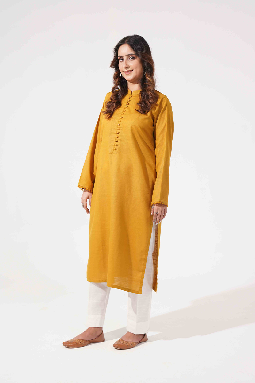 Loopline Kurta - Mustard