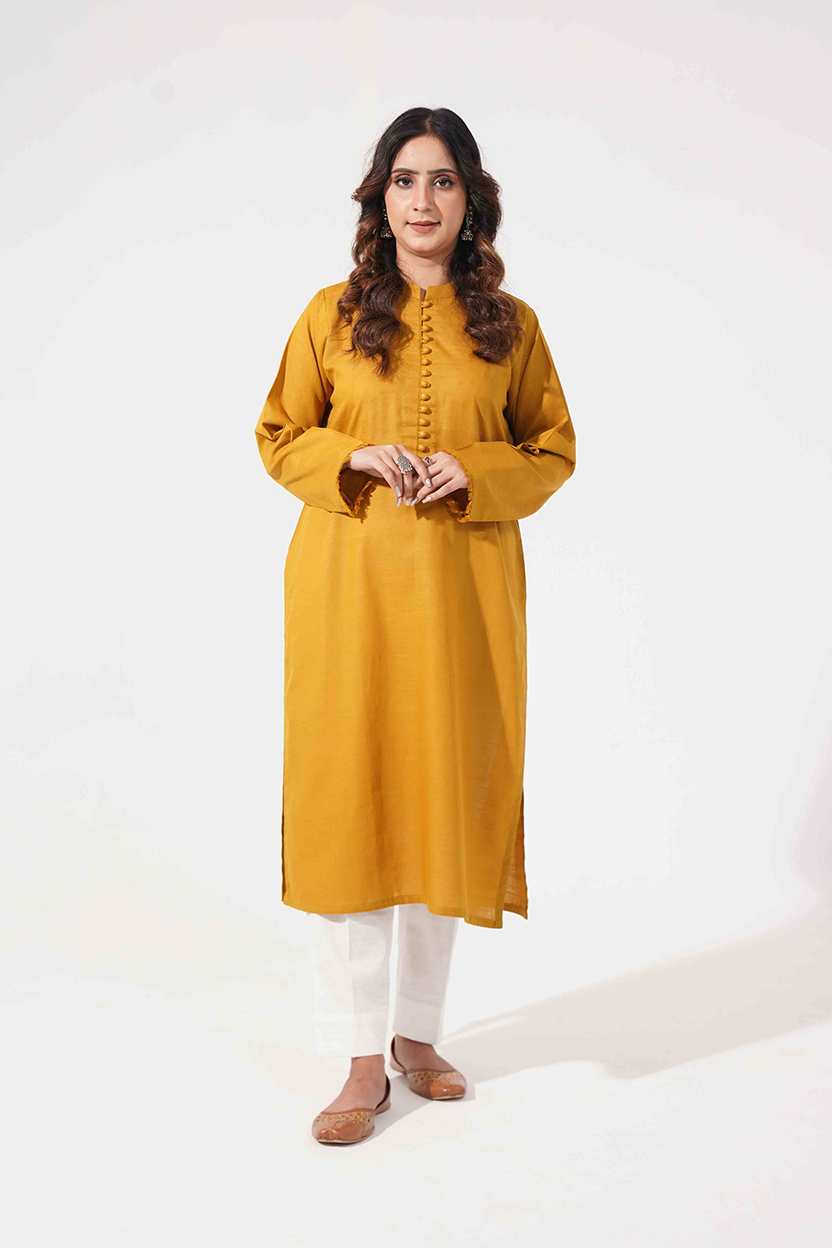 Loopline Kurta - Mustard